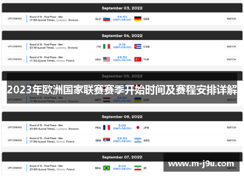 2023年欧洲国家联赛赛季开始时间及赛程安排详解